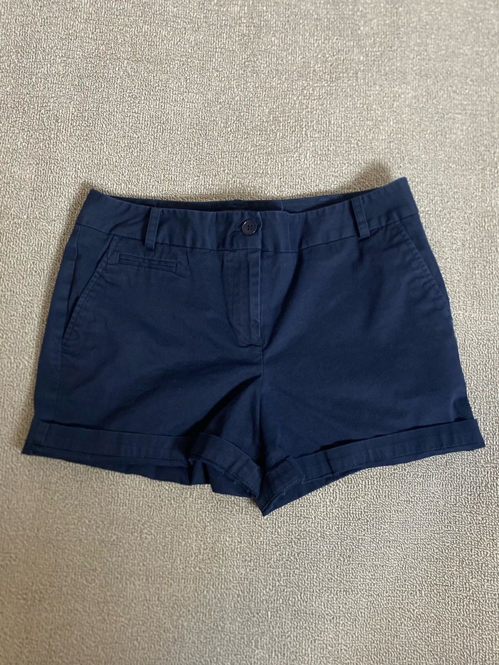 Talbots Navy Chino Cuffed Rolled Hem Shorts- Casual Everyday Preppy